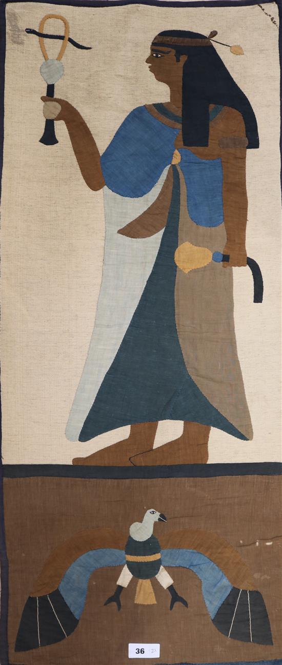 An Egyptian textile picture 112x 49cm